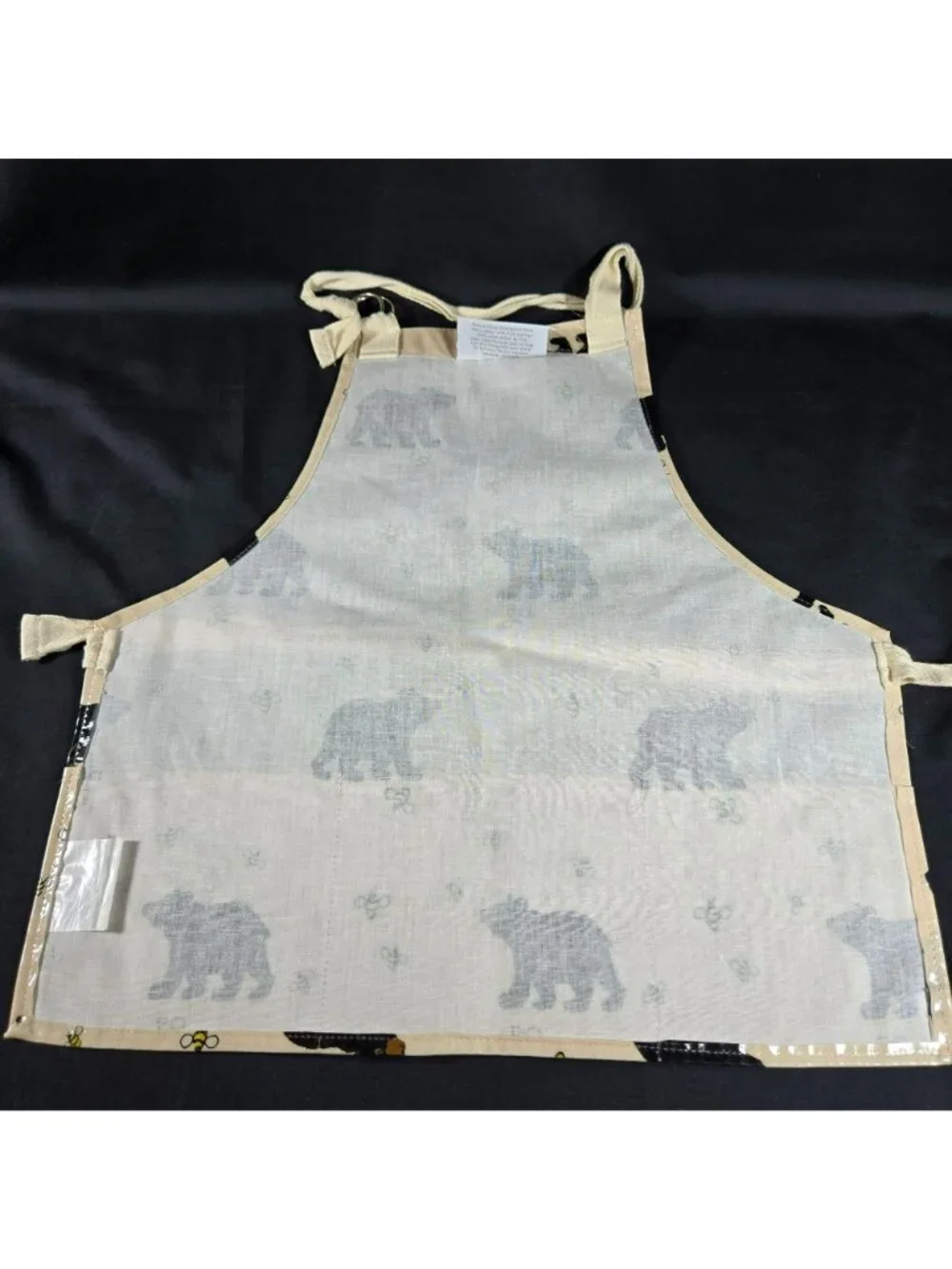 Now Designs Bear & Bee Print YOUTH Apron Cotton w PVC Coating Adjustable Pockets